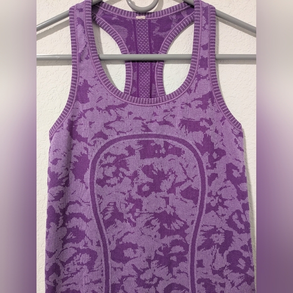 Lululemon Purple Printed Logo Slim Swiftly Tech Racerback Knit Tank Top 4 - Picture 5 of 9